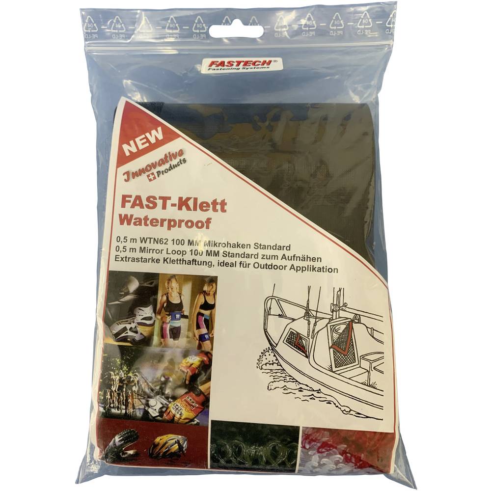 FASTECH 707-330-Bag Klittenband Om op te naaien Microhaak (l x b) 500 mm x 100 mm Zwart 0.5 m