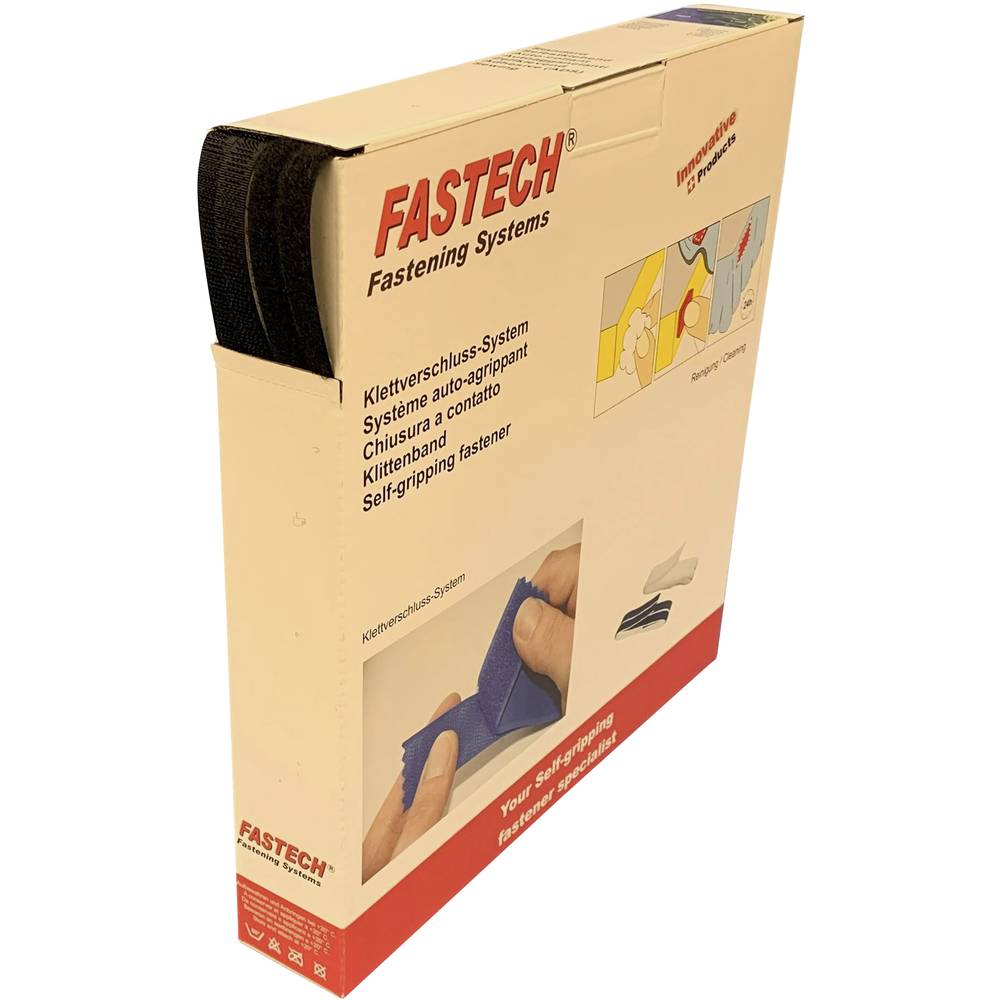 FASTECH B10-STD-HL999925 Klittenband Om op te naaien Haak- en lusdeel (l x b) 50 m x 10 mm Zwart 50 m