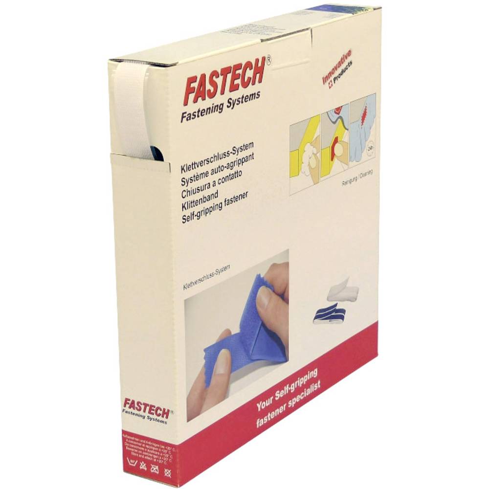 FASTECH B20-SKL-H-000025 Klittenband Om vast te plakken Hotmelt Haakdeel (l x b) 25 m x 20 mm Wit 25 m