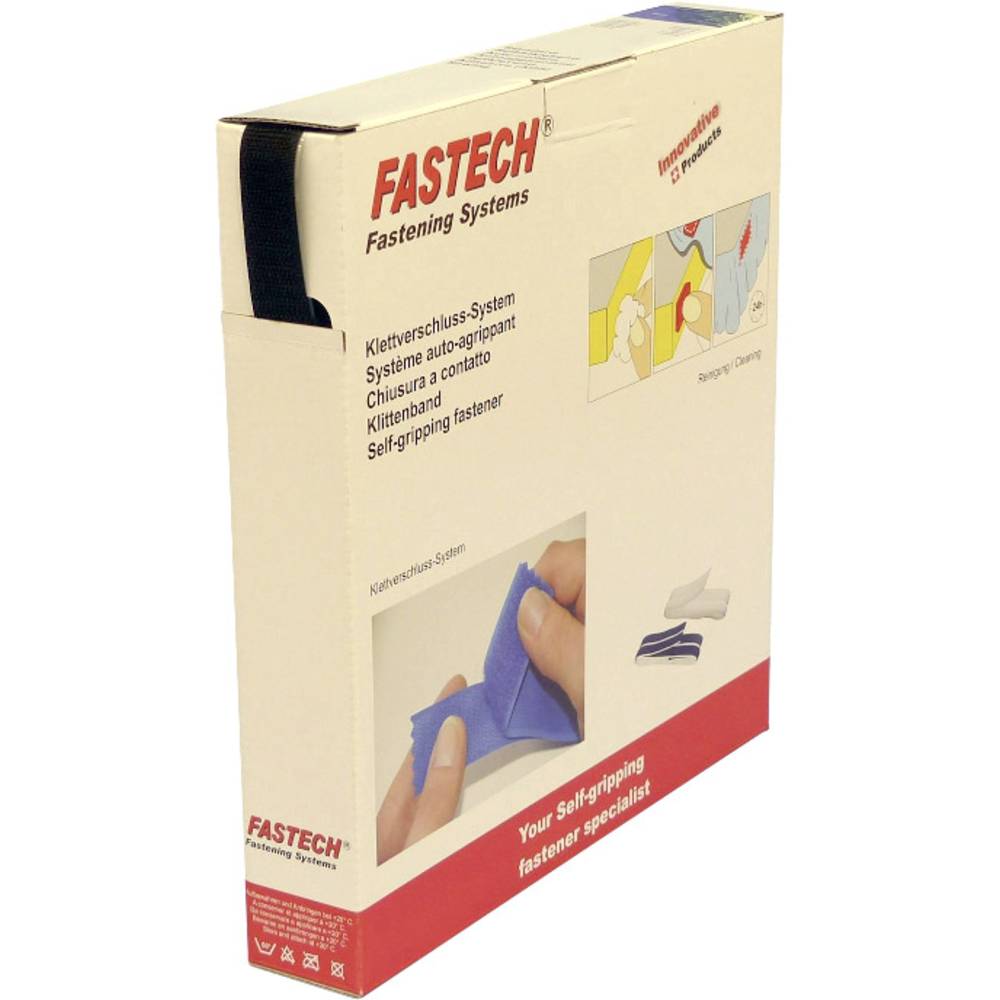 FASTECH B20-SKL-H-999925 Klittenband Om vast te plakken Hotmelt Haakdeel (l x b) 25 m x 20 mm Zwart 25 m
