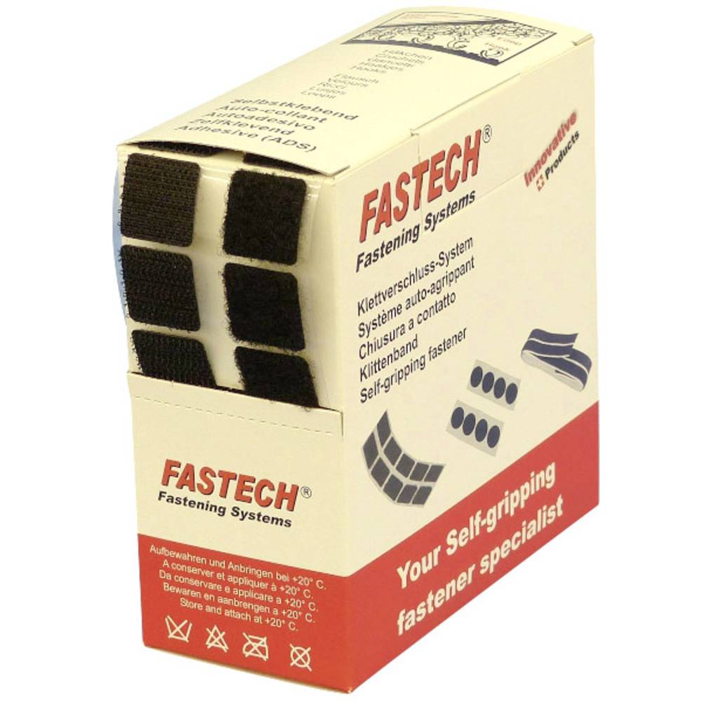 FASTECH B20-SQ999905 Klittenband vierkanten Om vast te plakken Hotmelt Haak- en lusdeel (l x b) 20 mm x 20 mm Zwart 460 onderdelen