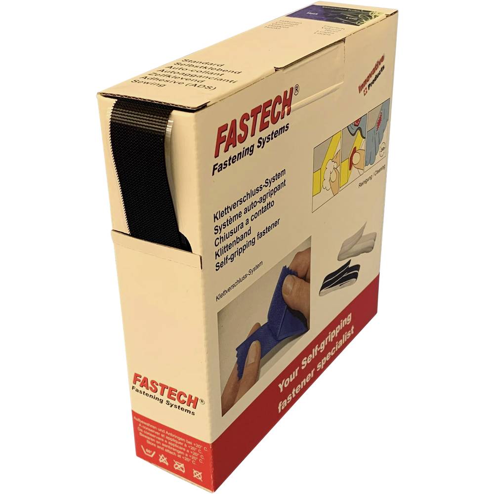 FASTECH B25-ETN32HM9910 Klittenband Om vast te plakken Hotmelt Microhaak (l x b) 10 m x 25 mm Zwart 10 m