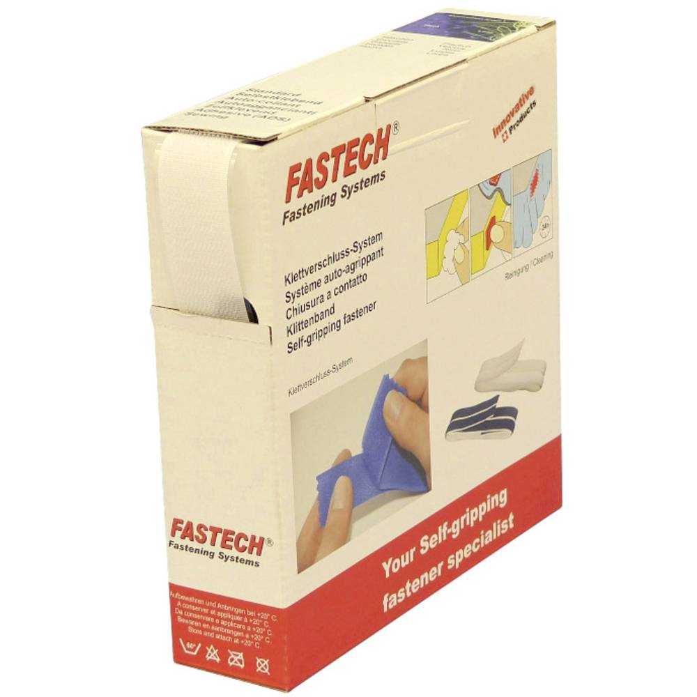 FASTECH B25-SKL01000010 Klittenband Om vast te plakken Hotmelt Haakdeel (l x b) 10 m x 25 mm Wit 10 m
