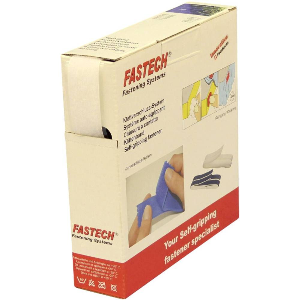 FASTECH B25-SKL02000010 Klittenband Om vast te plakken Hotmelt Lusdeel (l x b) 10 m x 25 mm Wit 10 m
