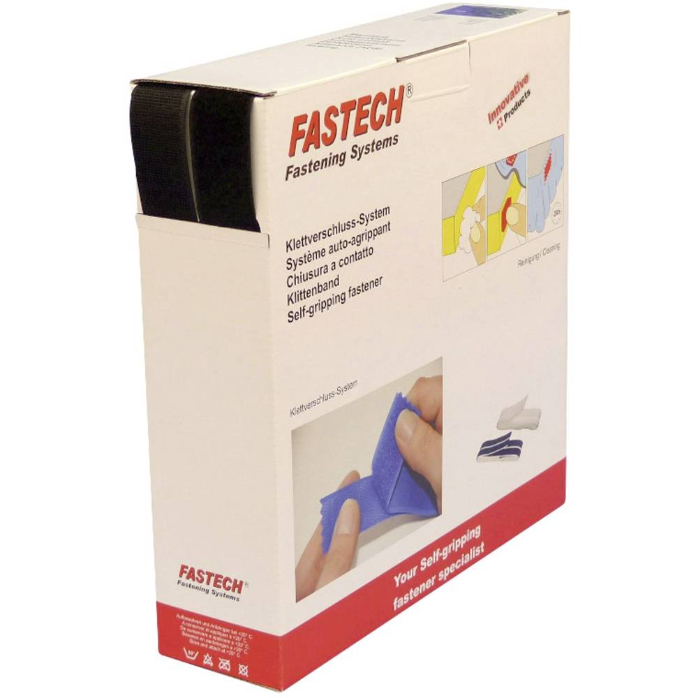 FASTECH B30-STD-HL999925 Klittenband Om op te naaien Haak- en lusdeel (l x b) 25 m x 30 mm Zwart 25 m