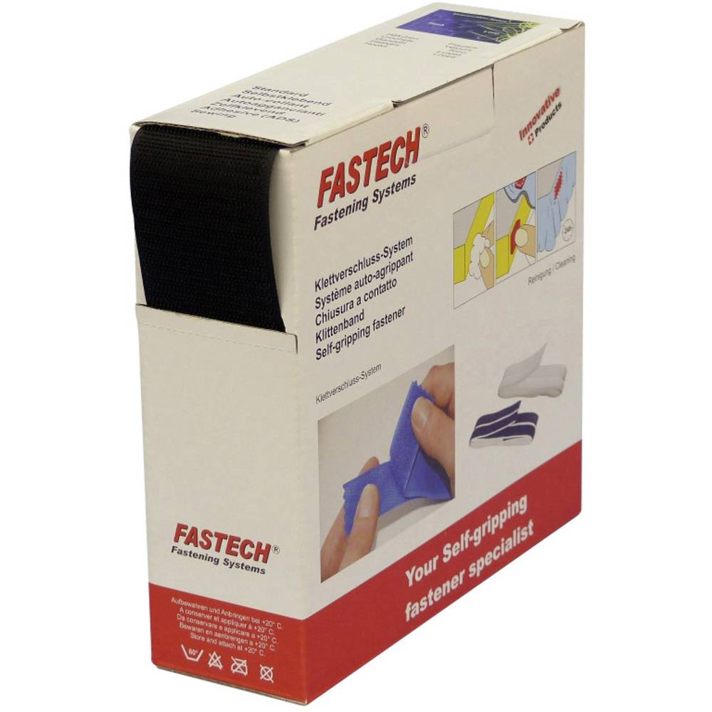 FASTECH B50-STD-H-999910 Klittenband Om op te naaien Haakdeel (l x b) 10 m x 50 mm Zwart 10 m