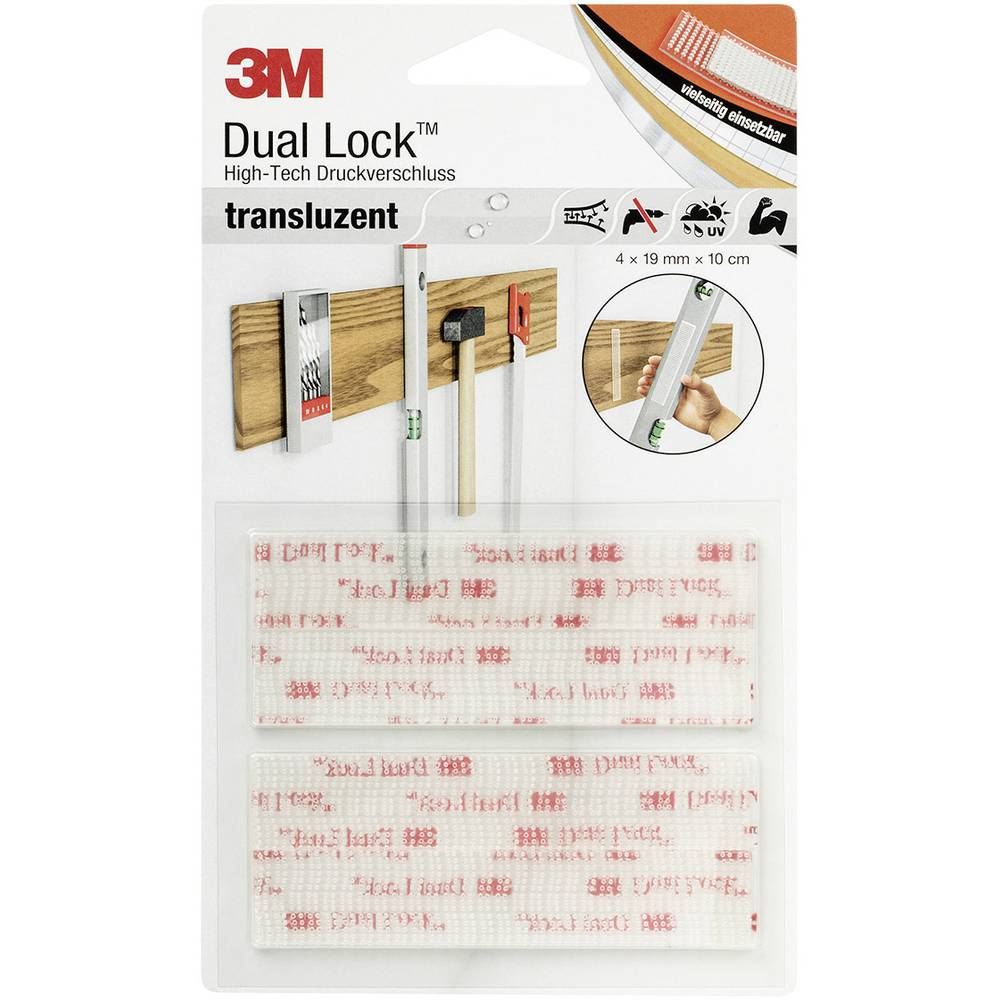3M DL-HT Klittenband Om vast te plakken Paddenstoel (l x b) 100 mm x 19 mm Transparant 4 stuk(s)