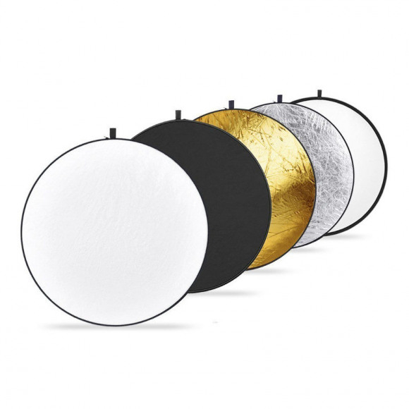 CARUBA 80cm 5-in-1 Reflectiescherm Goud, Zilver, Zwart, Wit, Transparant