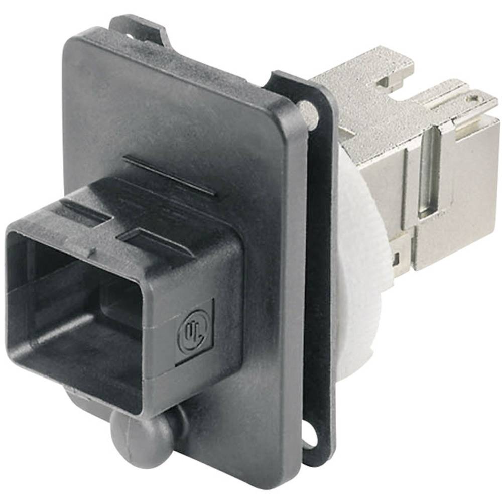 Telegärtner 100007419 RJ45-flensset variant 4 Koppeling, inbouw Aantal polen: 8P8C Zwart 1 stuk(s)