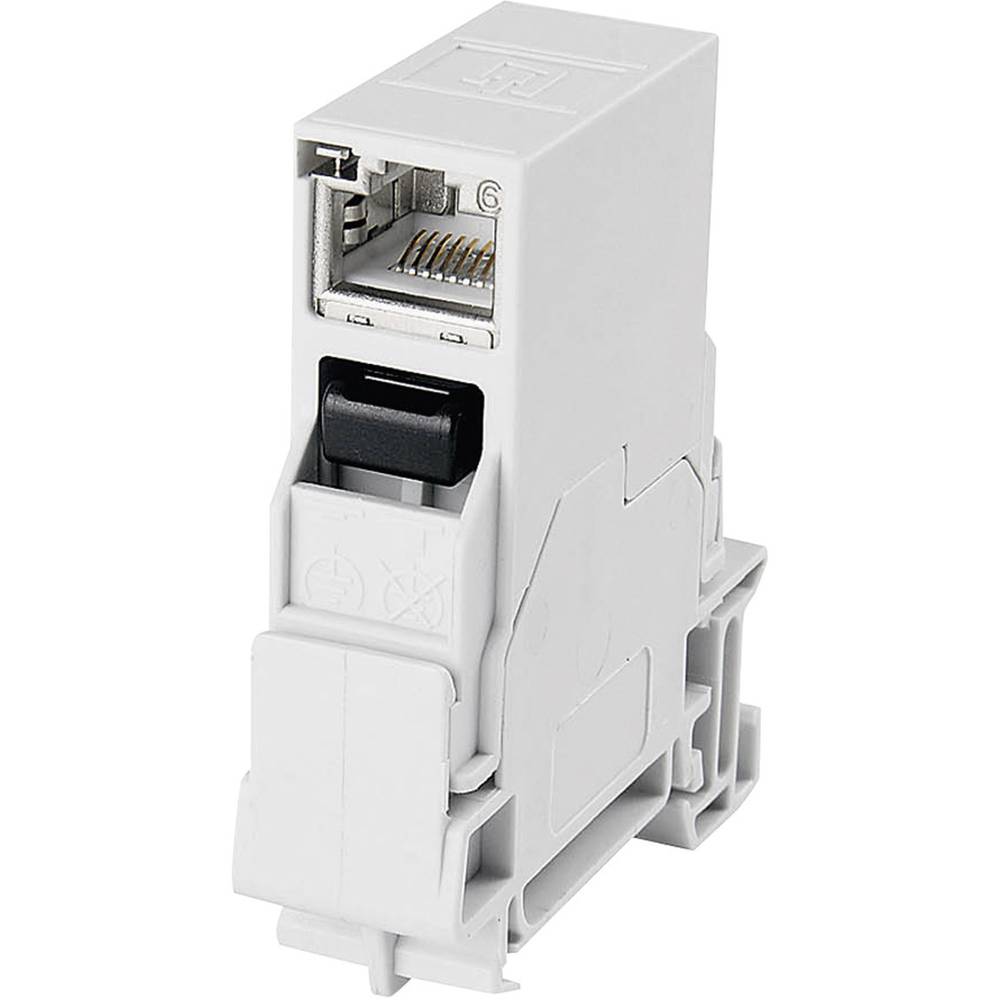Telegärtner 100007437 Draagrailconnector RJ45 Koppeling, inbouw Aantal polen: 8P8C Lichtgrijs 1 stuk(s)