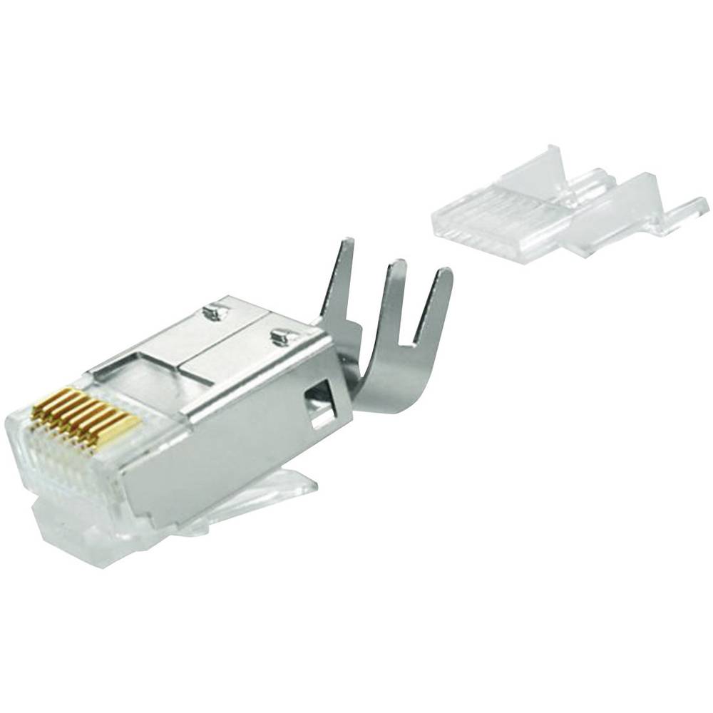 Telegärtner 100023019  RJ45-stekker 100023019 Stekker, recht Aantal polen: 8 Zilver 1 stuk(s)