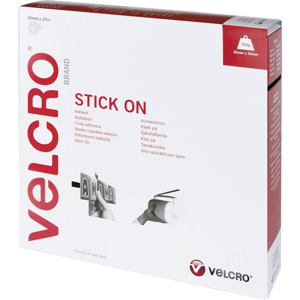 VELCRO VEL-EC60355 Klittenband Om vast te plakken Haak- en lusdeel (l x b) 25000 mm x 20 mm Zwart 25 m