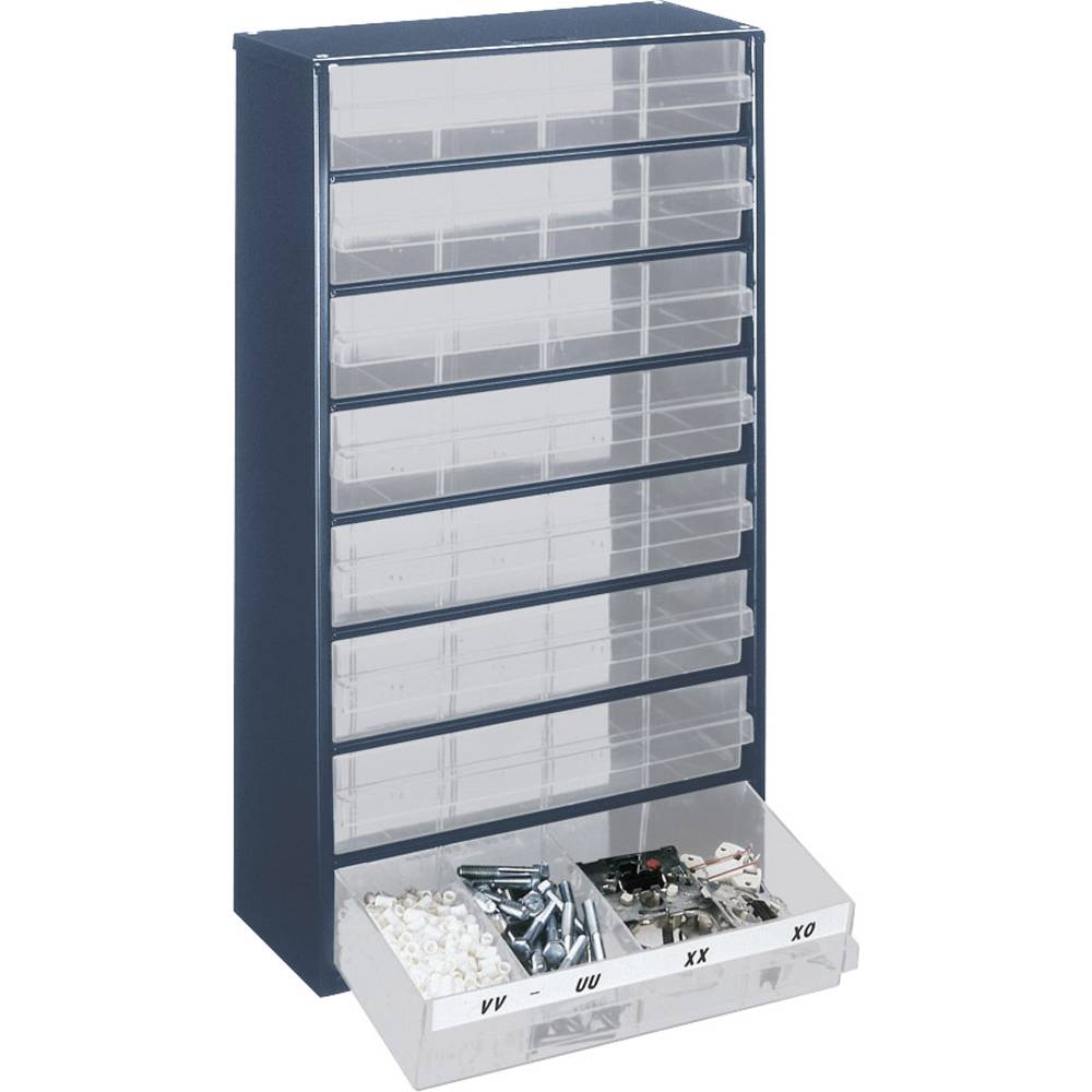 Raaco 1208-03 Ladekast (l x b x h) 306 x 150 x 552 mm Aantal vakken: 8 Inhoud 1 stuk(s)