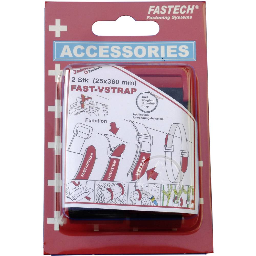 FASTECH 688-360K Klittenband Met riem Haak- en lusdeel (l x b) 360 mm x 25 mm Zwart 2 stuk(s)