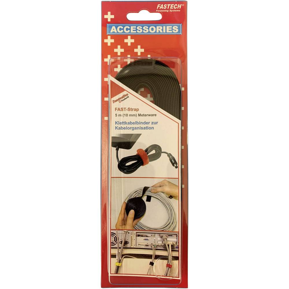 FASTECH 696-330C Klittenband Om te bundelen Haak- en lusdeel (l x b) 5000 mm x 10 mm Zwart 5 m