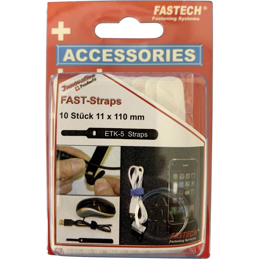 FASTECH 800-010C Klittenband kabelbinder Om te bundelen Haak- en lusdeel (l x b) 110 mm x 11 mm Wit 10 stuk(s)