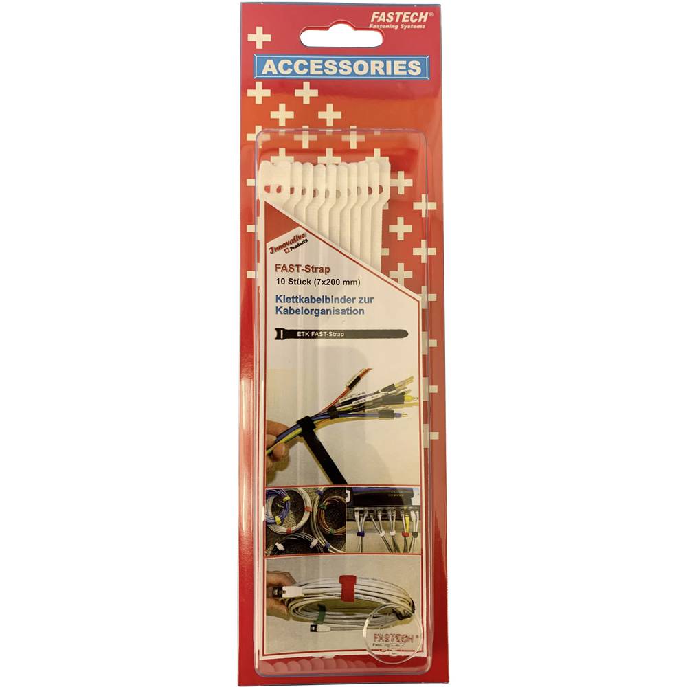 FASTECH 801-010C Klittenband kabelbinder Om te bundelen Haak- en lusdeel (l x b) 200 mm x 7 mm Wit 10 stuk(s)