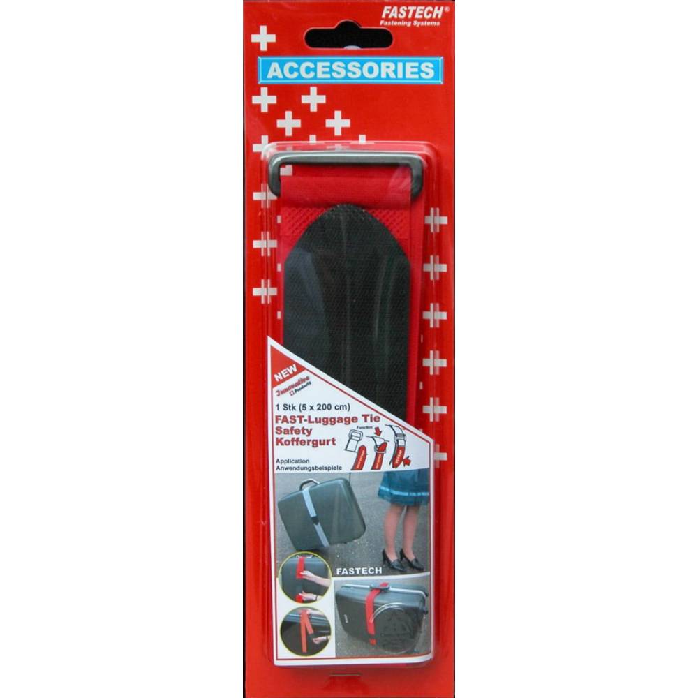 FASTECH 922-1339 Klittenband kofferband Met riem Haak- en lusdeel (l x b) 2000 mm x 50 mm Rood 1 stuk(s)