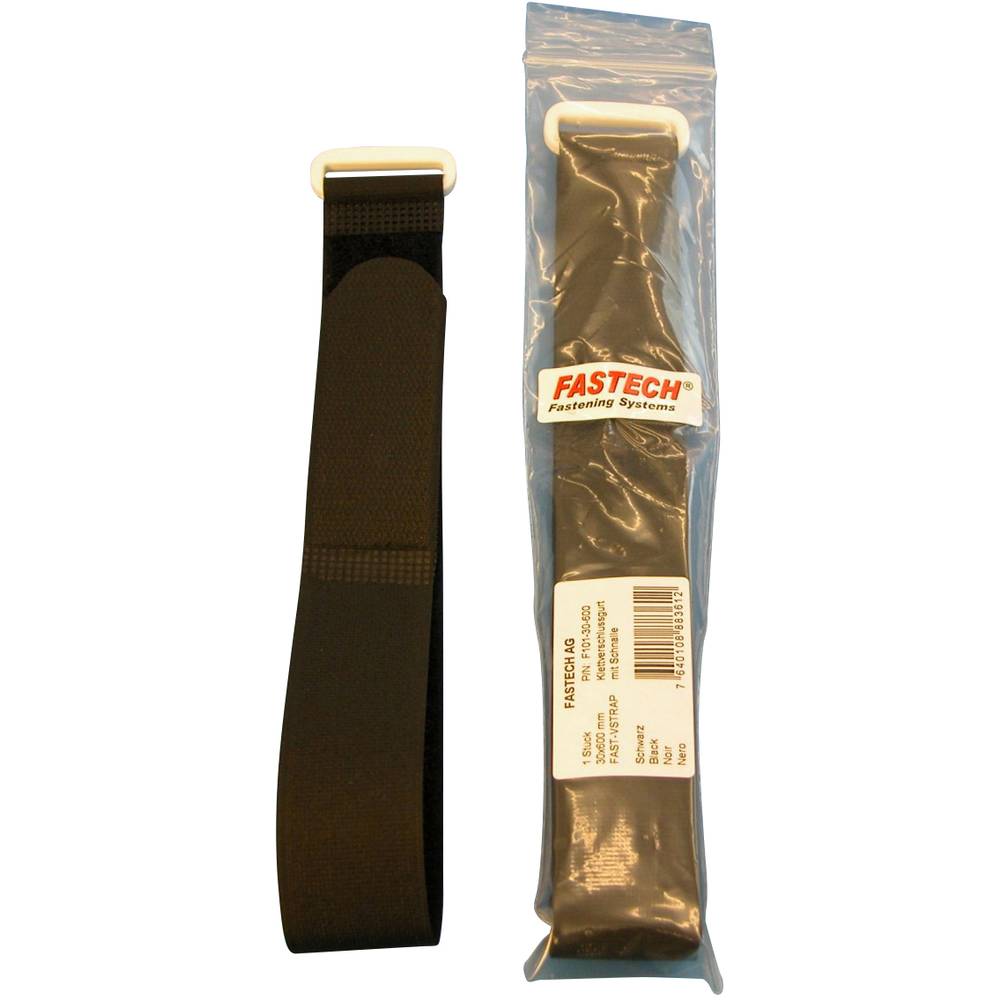 FASTECH F101-30-600 Klittenband Met riem Haak- en lusdeel (l x b) 600 mm x 30 mm Zwart 1 stuk(s)