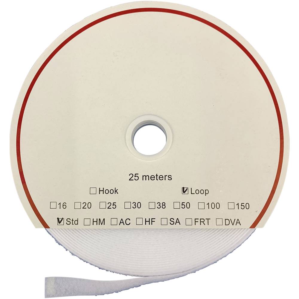 FASTECH T0202000000125 Klittenband Om op te naaien Lusdeel (l x b) 25000 mm x 20 mm Wit 25 m