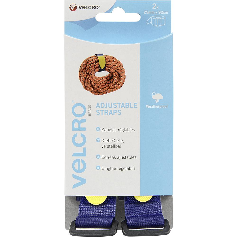 VELCRO VEL-EC60327 Klittenband Met riem Haak- en lusdeel (l x b) 920 mm x 25 mm Blauw 2 stuk(s)