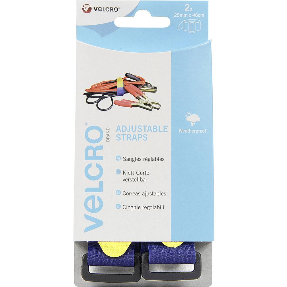 VELCRO VEL-EC60328 Klittenband Met riem Haak- en lusdeel (l x b) 460 mm x 25 mm Blauw 2 stuk(s)