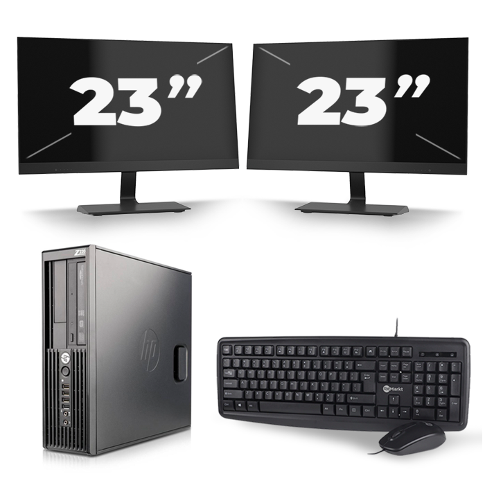 HP Z220 Workstation SFF - Intel Core i3-2e Generatie - 8GB RAM - 128GB SSD - Windows 10 + 2x 23 inch Monitor