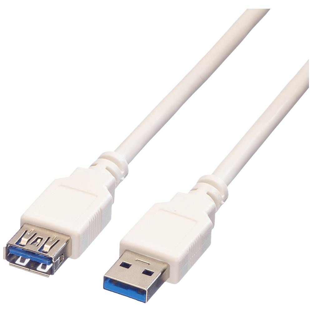 Value USB 3.2 Gen 1 Kabel, type A-A, M/F, wit, 1,8 m