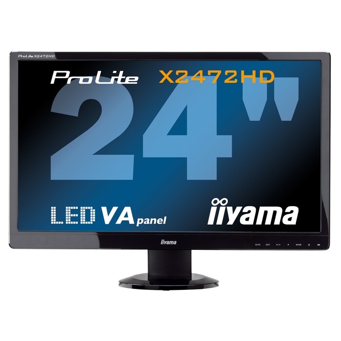 Iiyama ProLite X2472HD - 24 inch - 1920x1080 - DVI - HDMI - VGA - Zwart - Zonder voet
