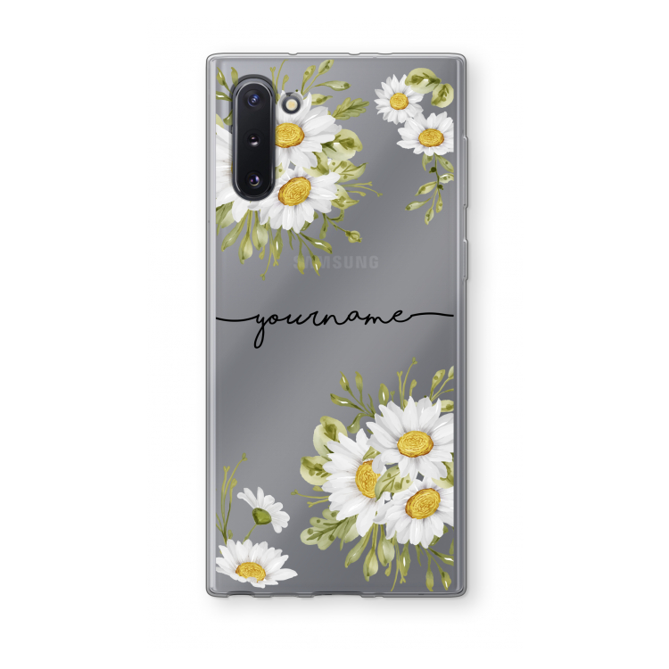 CaseCompany Daisies: Samsung Galaxy Note 10 Transparant Hoesje
