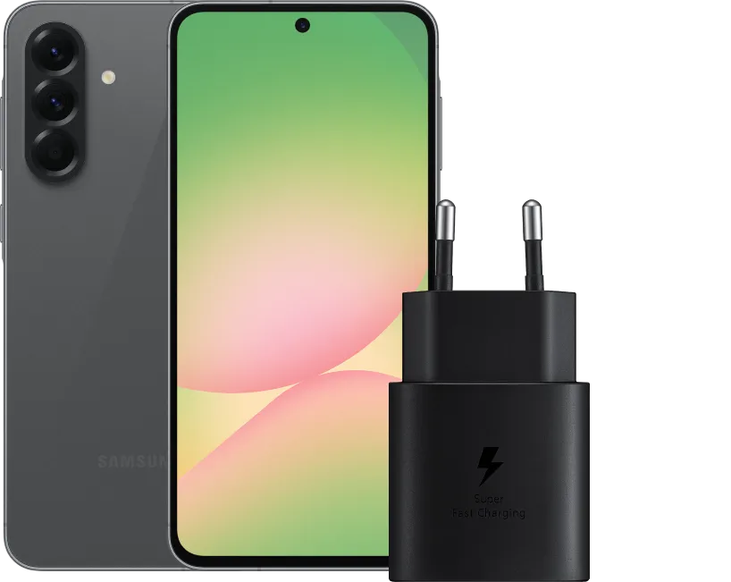 Samsung Galaxy A56 128GB Zwart 5G Enterprise Edition +  Oplader 25 Watt Zwart