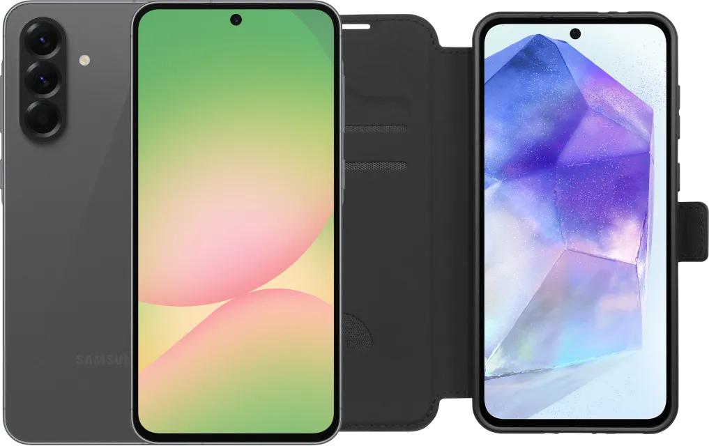 Samsung Galaxy A56 128GB Zwart 5G Enterprise Edition + BlueBuilt Book Case Zwart