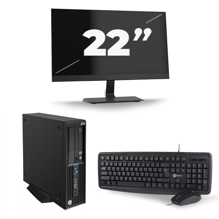 HP Z230 Workstation SFF - Intel Core i3-4e Generatie - 8GB RAM - 128GB SSD - Windows 10 + 1x 22 inch Monitor