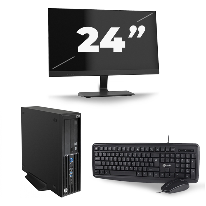 HP Z230 Workstation SFF - Intel Core i3-4e Generatie - 8GB RAM - 128GB SSD - Windows 10 + 1x 24 inch Monitor