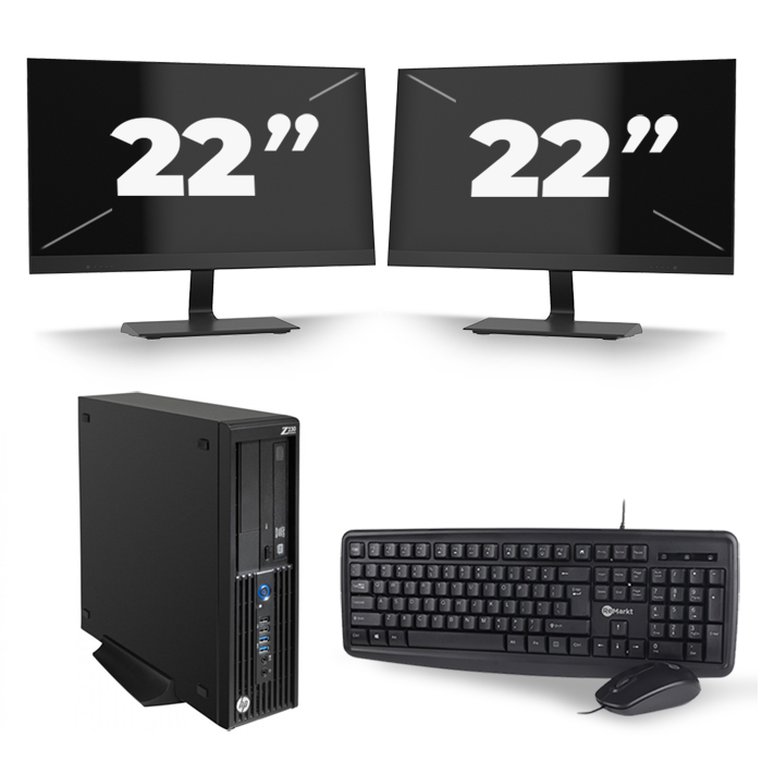 HP Z230 Workstation SFF - Intel Core i7-4e Generatie - 16GB RAM - 512GB SSD - Windows 10 + 2x 22 inch Monitor
