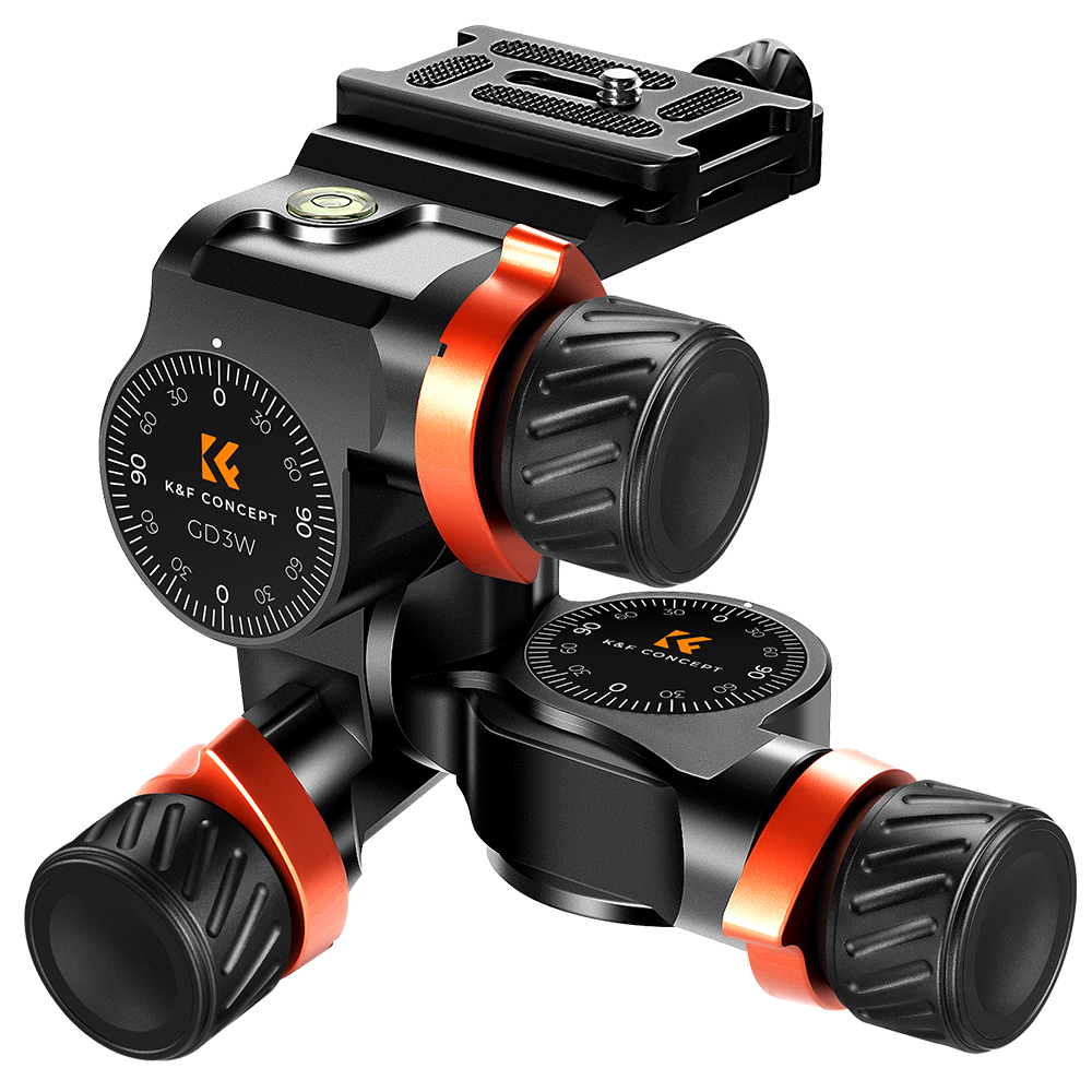 K&F Concept Precision Geared 3-way Pan/Tilt statiefkop