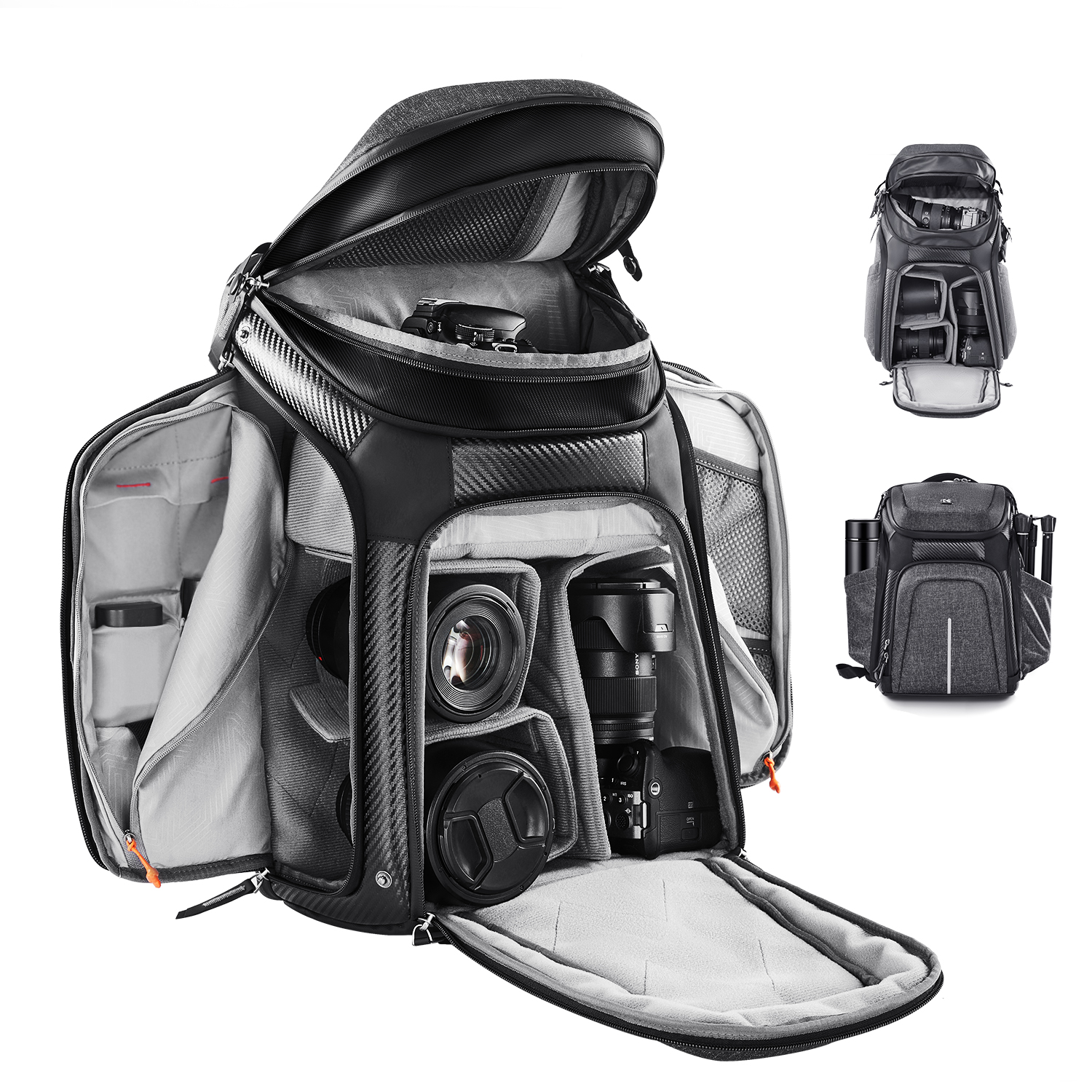 K&F Concept Camera Rugzak Grijs voor 2 camera's - 25 liter