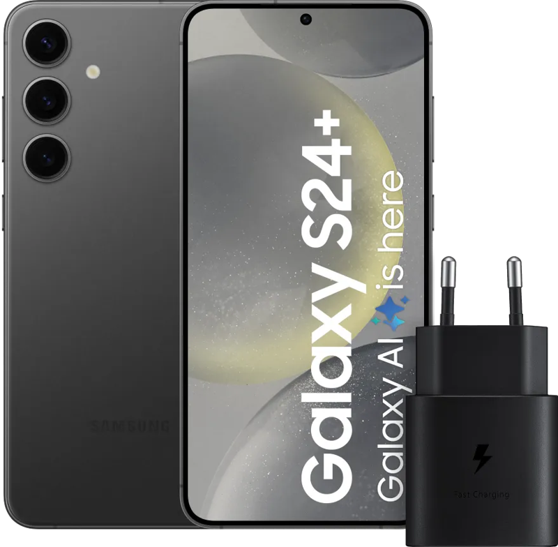 Samsung Galaxy S24 Plus 512GB Zwart 5G +  Snellader 25 Watt Zwart