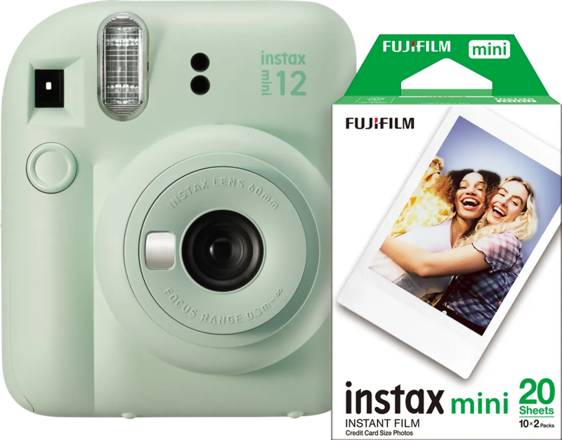 Fujifilm instax Mini 12 Mint Green + Fotopapier (20 stuks)