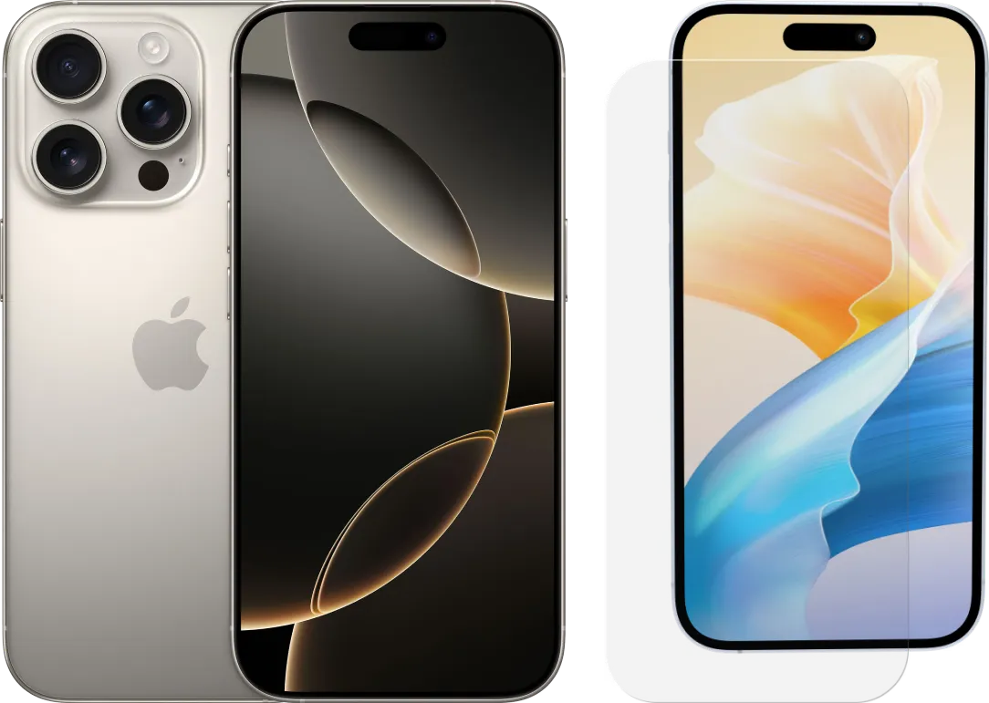 Apple iPhone 16 Pro 256GB Natural Titanium +  BlueBuilt Screenprotector Glas