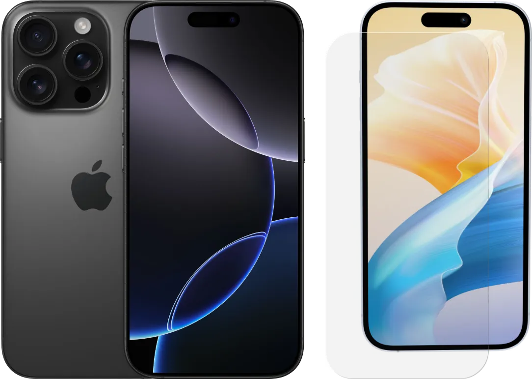 Apple iPhone 16 Pro 256GB Black Titanium +  BlueBuilt Screenprotector Glas