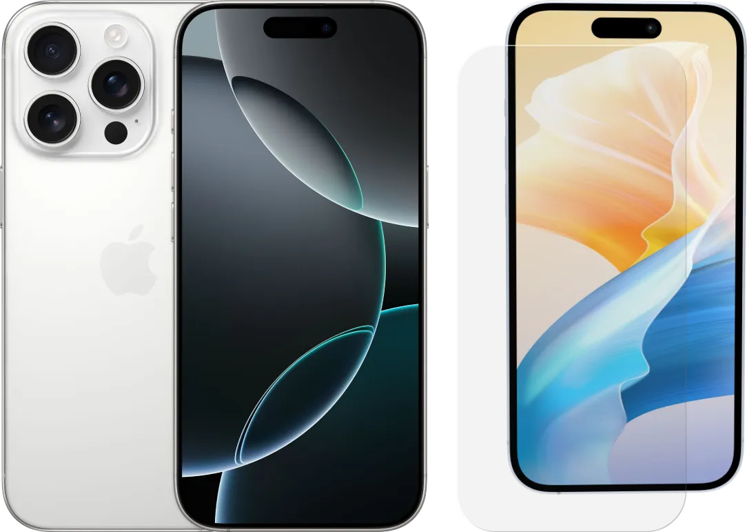 Apple iPhone 16 Pro 256GB White Titanium +  BlueBuilt Screenprotector Glas