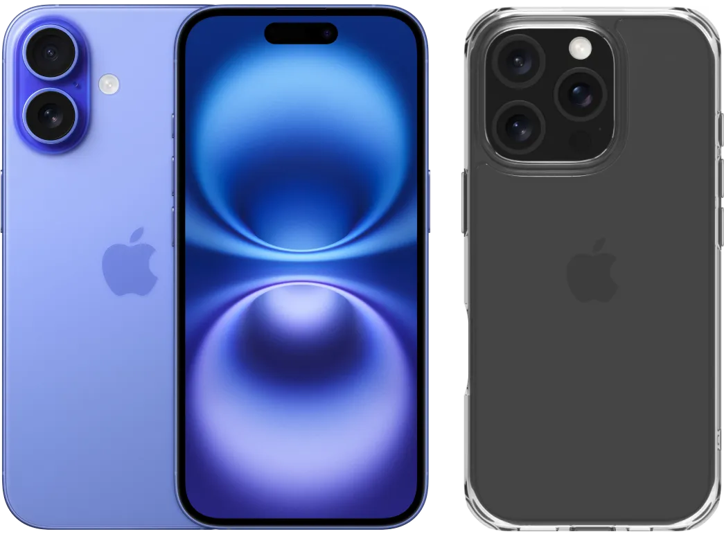 Apple iPhone 16 512GB Blauw + BlueBuilt Protective Back Cover Transparant