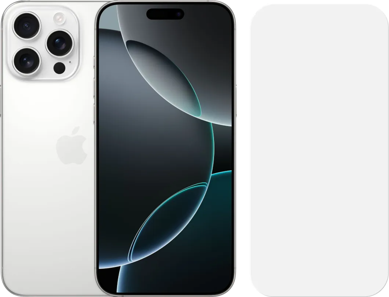 Apple iPhone 16 Pro Max 1TB White Titanium + BlueBuilt Screenprotector Glas