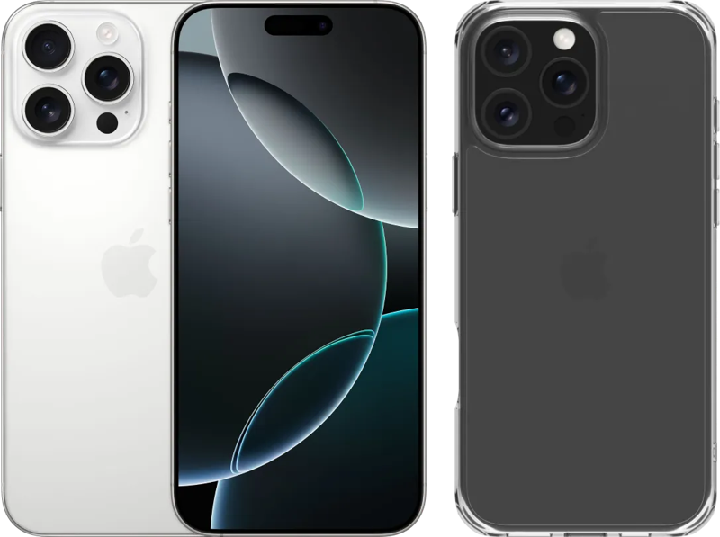 Apple iPhone 16 Pro Max 1TB White Titanium + BlueBuilt Protective Back Cover Transparant