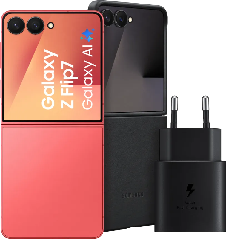 Samsung Galaxy Z Flip 7 256GB Rood 5G + Accessoirepakket