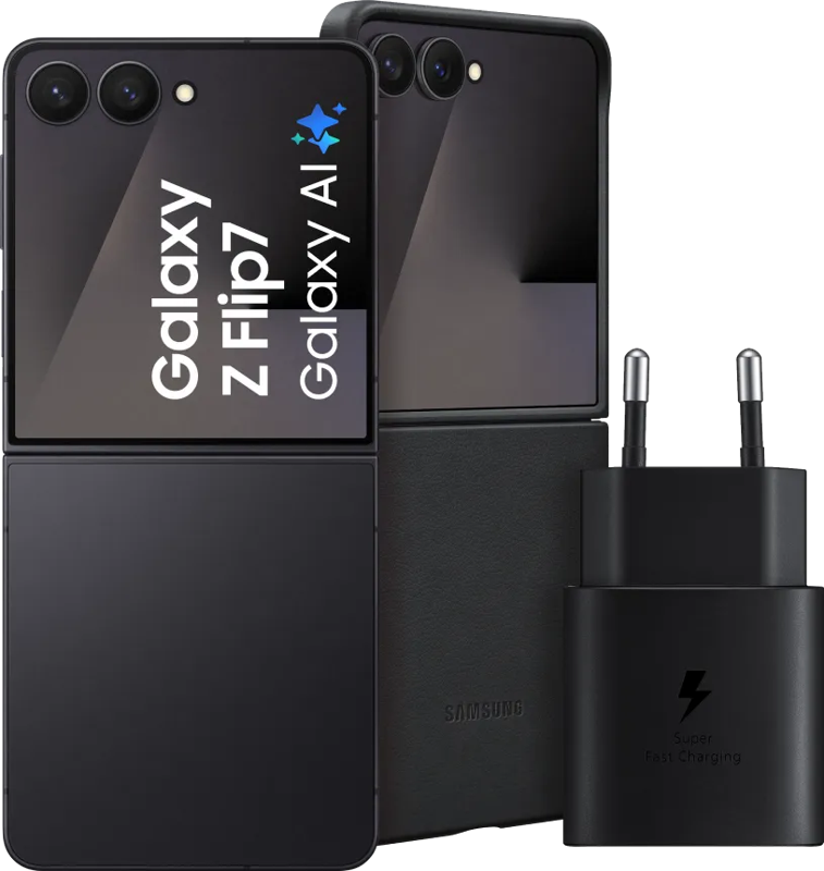 Samsung Galaxy Z Flip 7 256GB Zwart 5G + Accessoirepakket