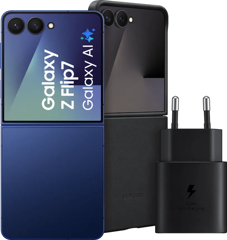 Samsung Galaxy Z Flip 7 512GB Blauw 5G + Accessoirepakket