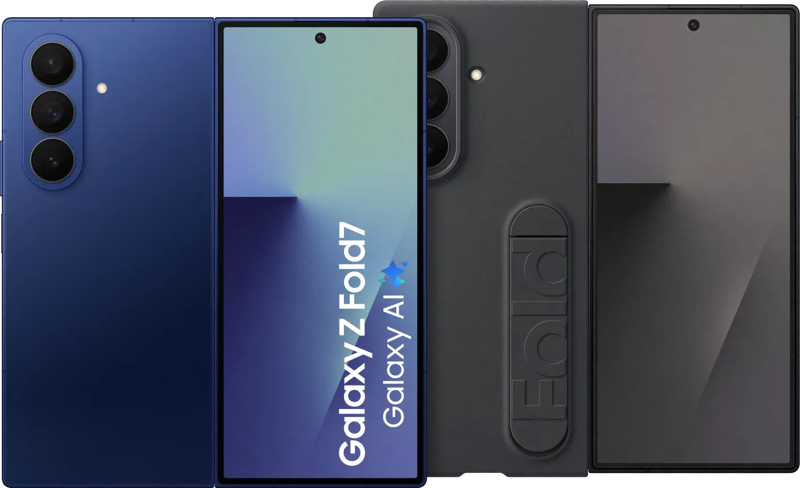 Samsung Galaxy Z Fold 7 512GB Blauw 5G +  Siliconen Back Cover Zwart