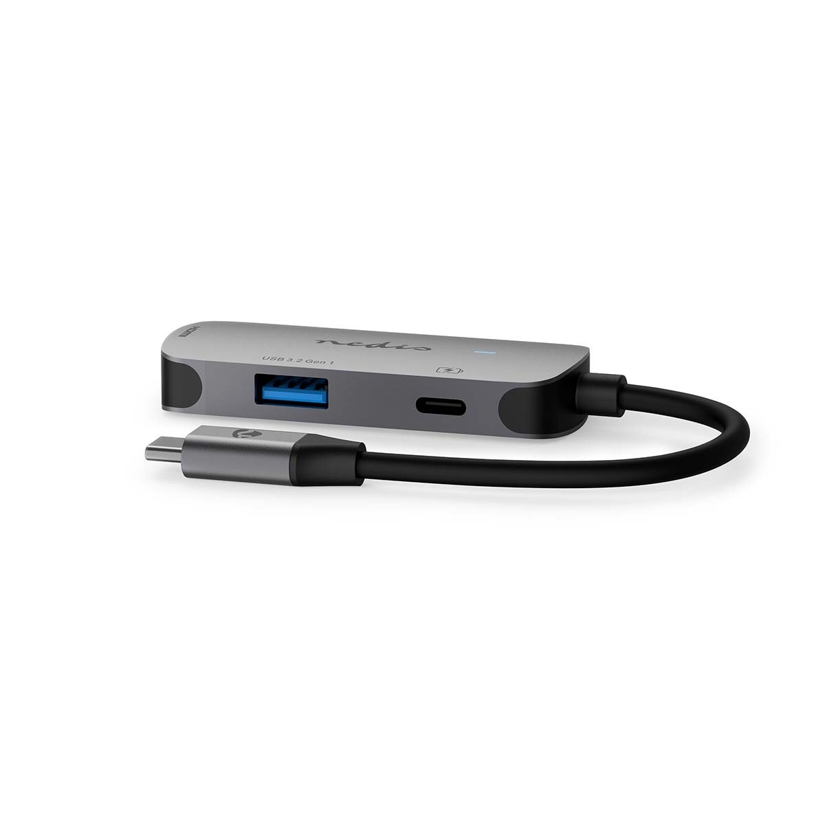 Nedis USB-C naar HDMI 4K 30Hz, USB-A en USB-C PD 100W adapter / grijs - 0,10 meter